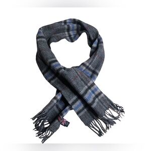 English laundry, cashmere lambs wool blend unisex plaid scarf